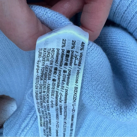 Zara Funnel Neck Pastel Blue Sweater Size S - Picture 4 of 5